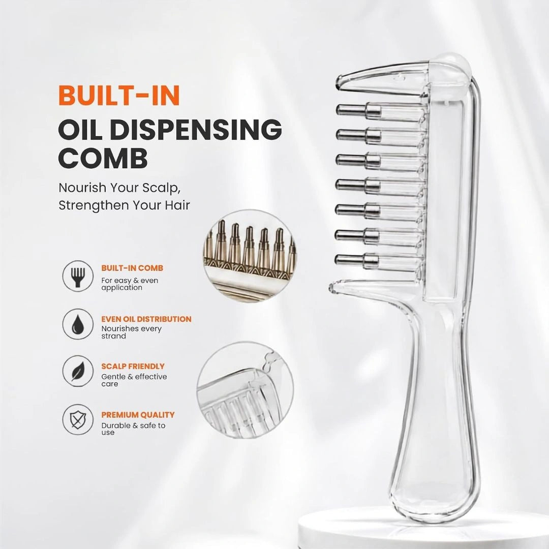 Hair oil applicator comb